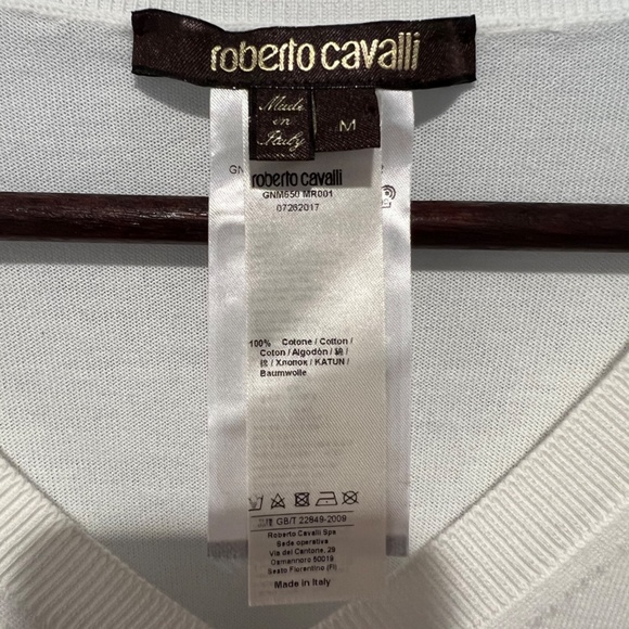 Roberto Cavalli V-Neck Knit Lightweight Sweater - Picture 4 of 4